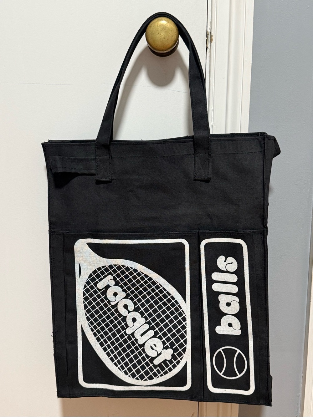 Vintage 1970’s Canvas Tennis “Racquet & Balls” Tote Bag Pickleball Sports Bags